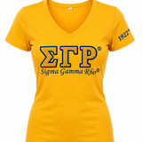 SGRho- V-Neck Embroidered T-Shirt