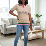 AKA - School Girl Sweater Beige (Short Sleeve)