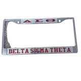 DST - Symbols Mirror License Plate Frame (Silver w/Red)