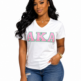 AKA - White V-Neck T-Shirt