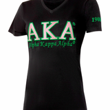 AKA- V Neck Embroidered T-Shirt